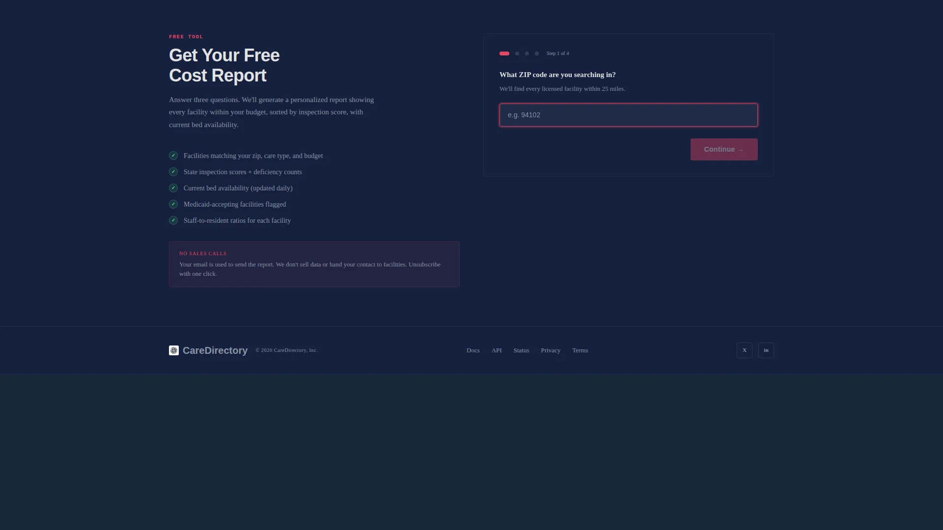 Senior Care Directory Landing Page Template