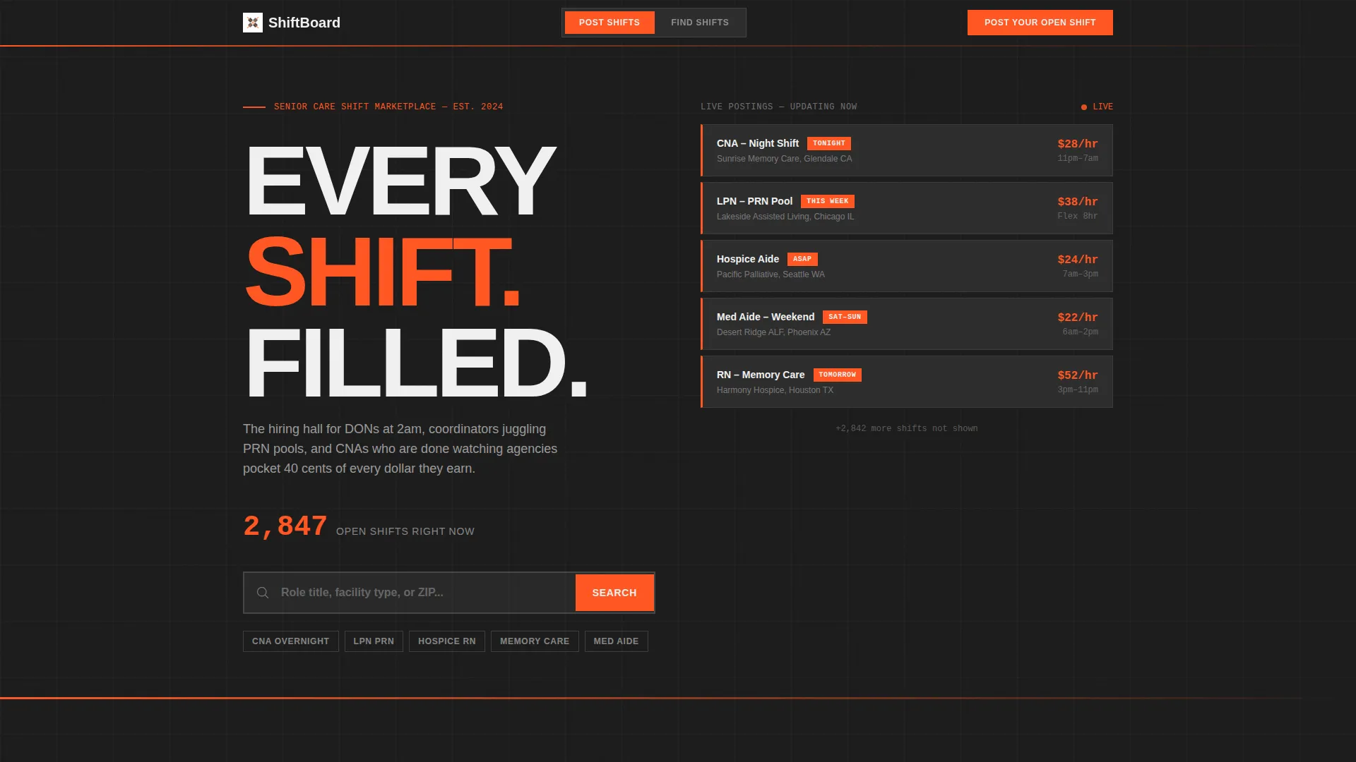 Senior Care Job Board Landing Page Template