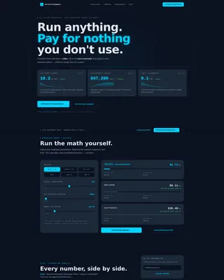 Serverless Computing Technology Cost Calculator Website Template