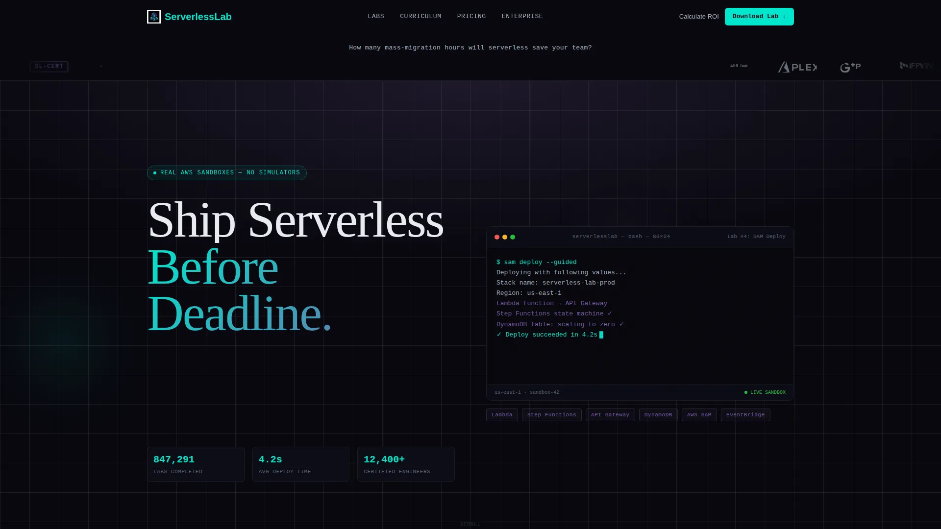 Serverless Computing Technology Specialist Cost Calculator Website Template