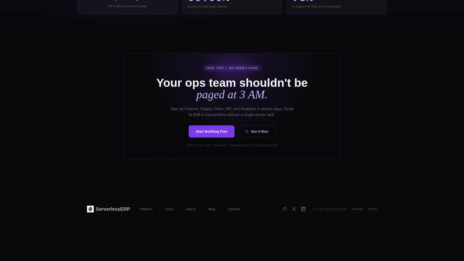 Serverless Enterprise Software Specialist Cost Calculator Website Template