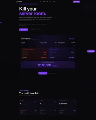 Serverless Enterprise Software Advanced Cost Calculator Website Template