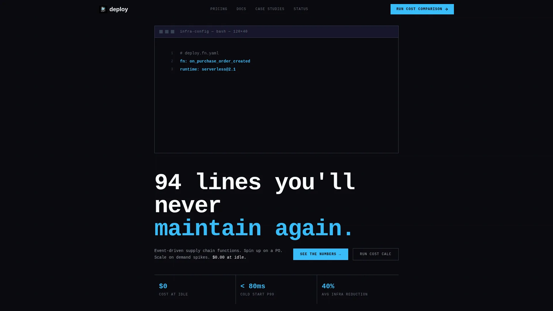 Serverless Enterprise Software Complete Cost Calculator Website Template