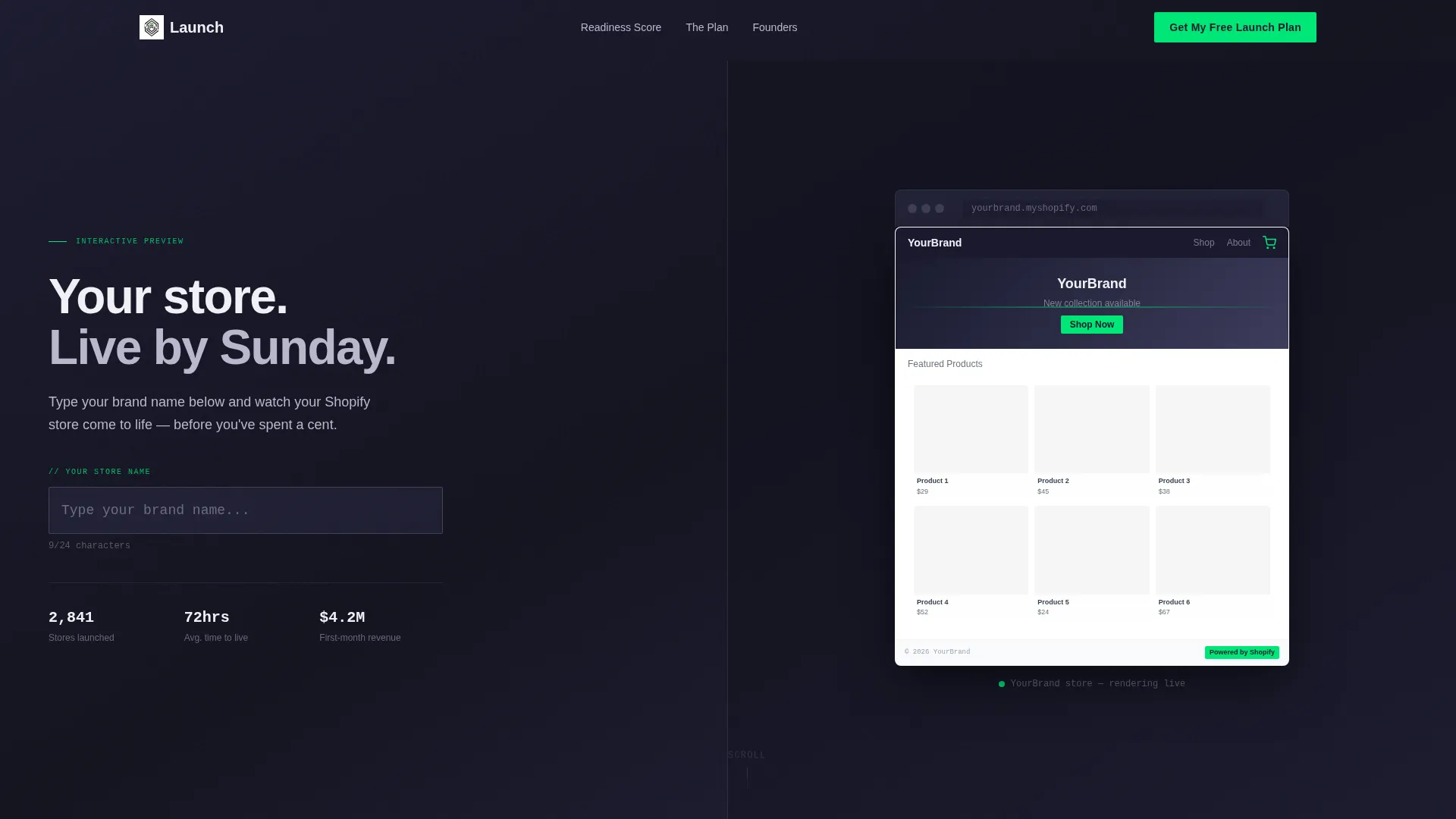 Dynamic Shopify | Free Website Template | Rocket
