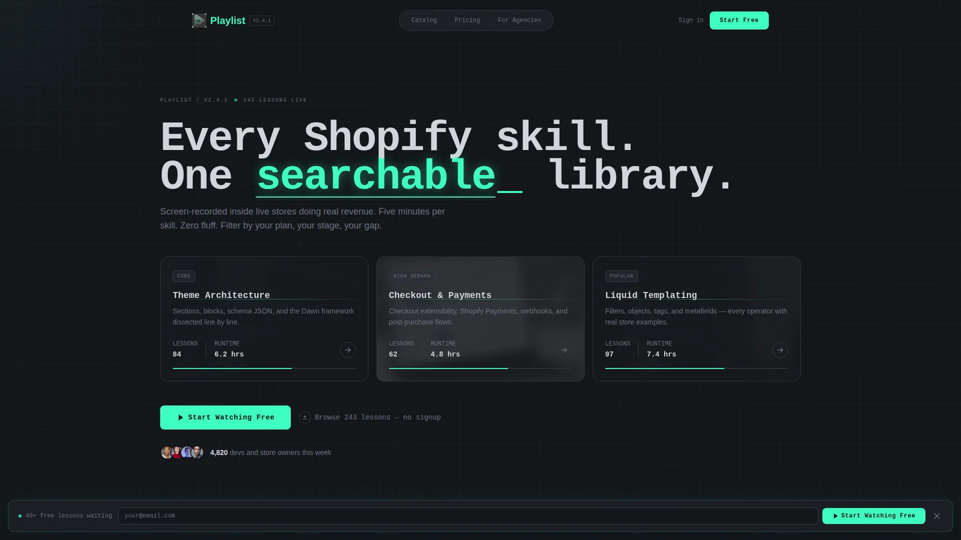 Searchable Shopify | Free Website Template | Rocket