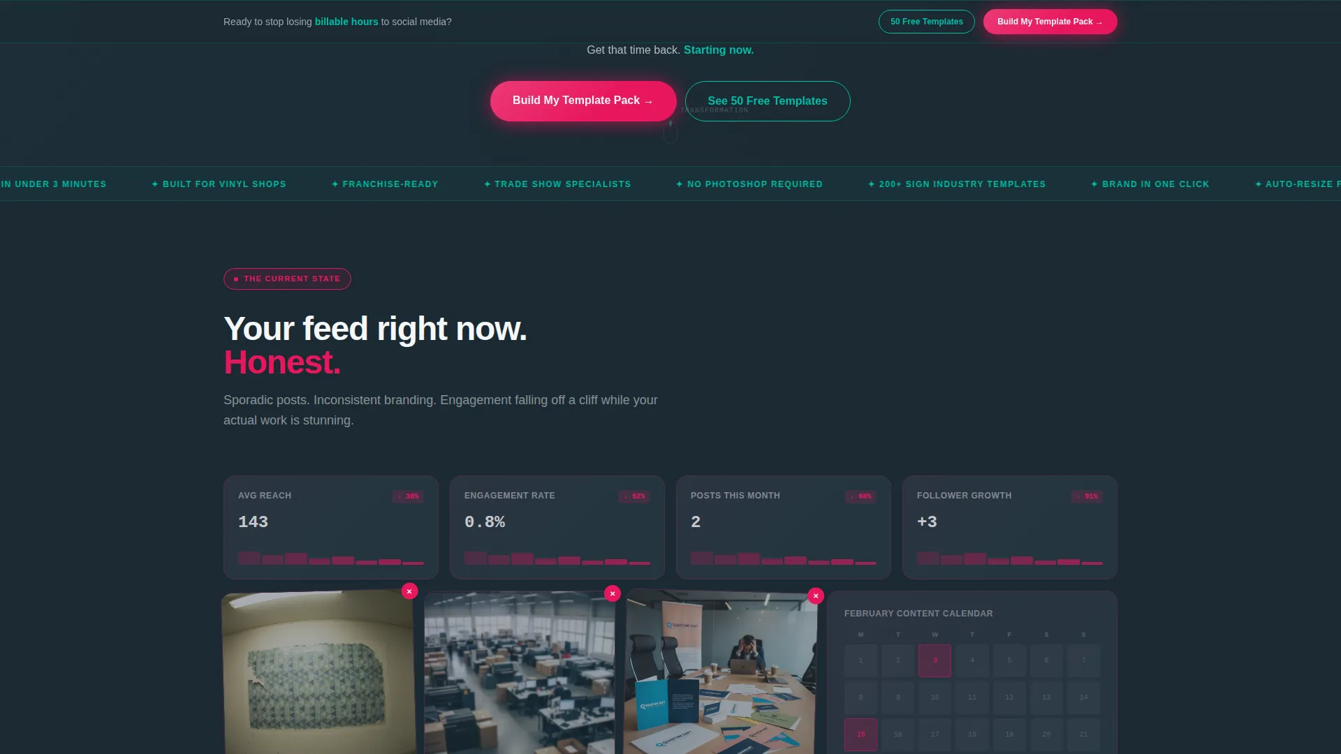 Sign & Banner Digital Presence Cost Calculator Website Template