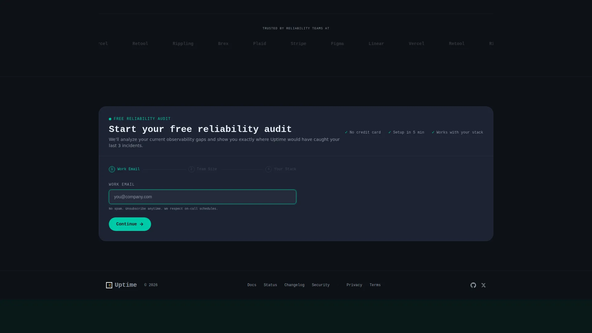 SRE Monitoring Landing Page Template