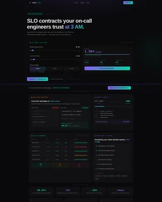 SRE Landing Page Template with SLO Calculator