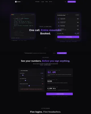 Ski Resort Vertical SaaS Booking Website Template
