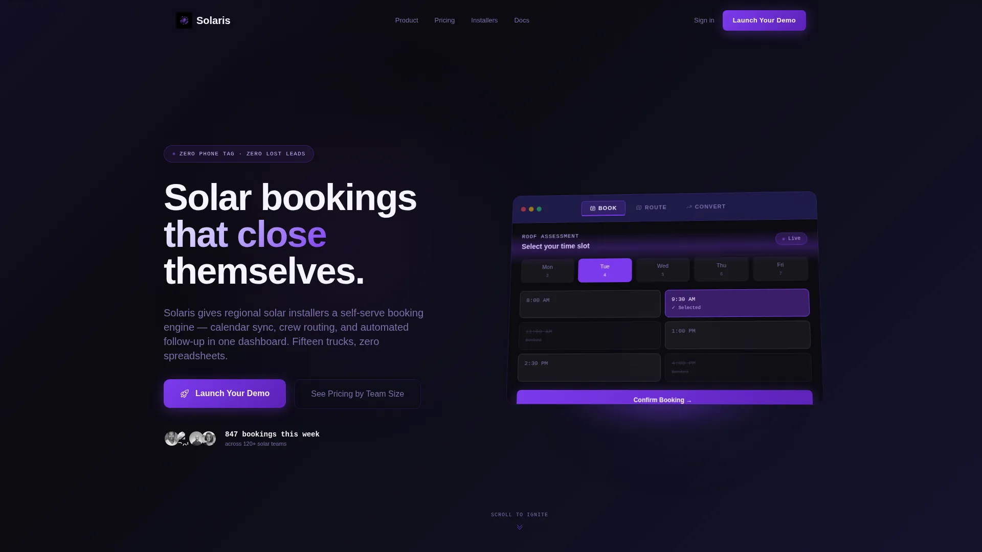 Solar Energy Booking Landing Page Template