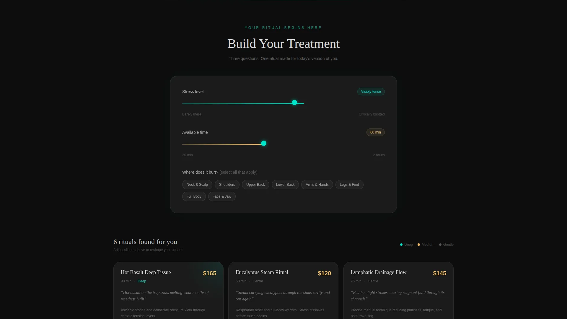 Spa & Wellness Center Cost Calculator Website Template