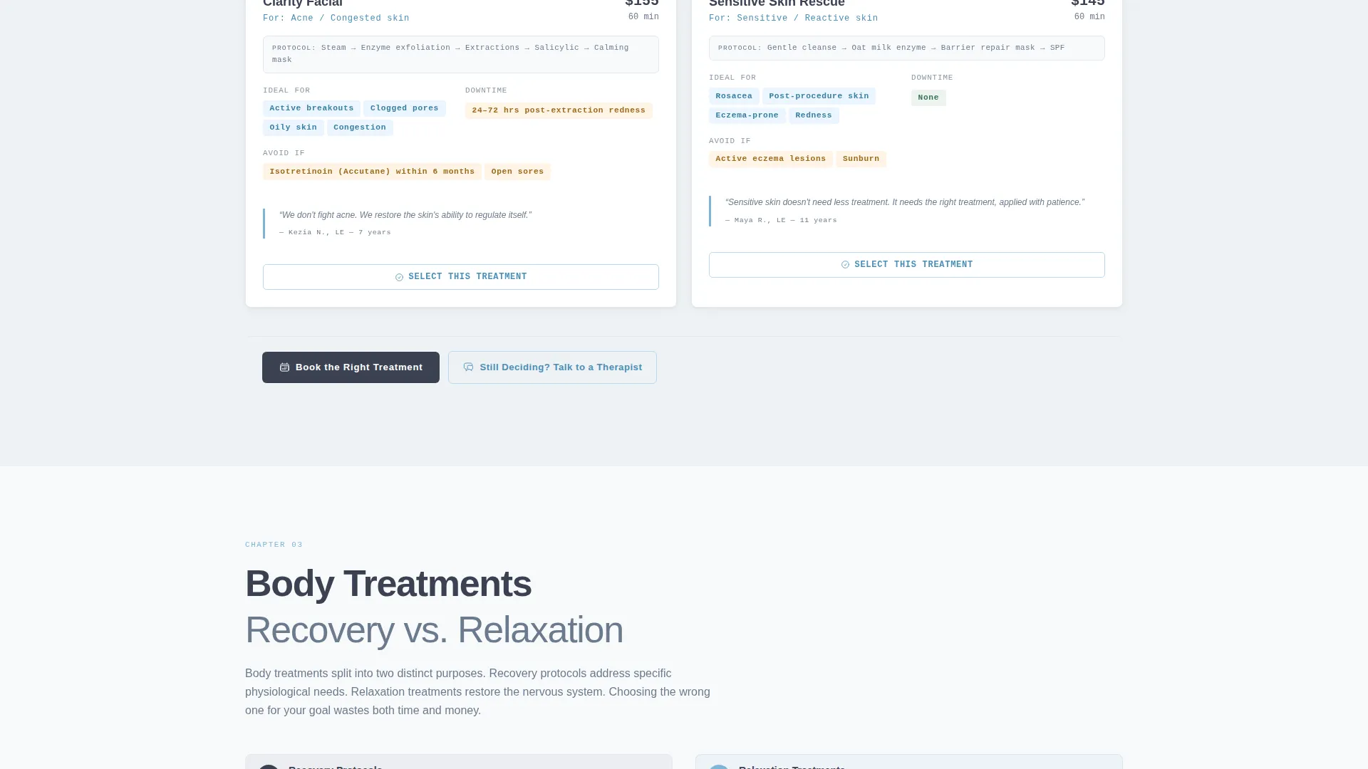 Spa & Wellness Center Specialist Booking Website Template