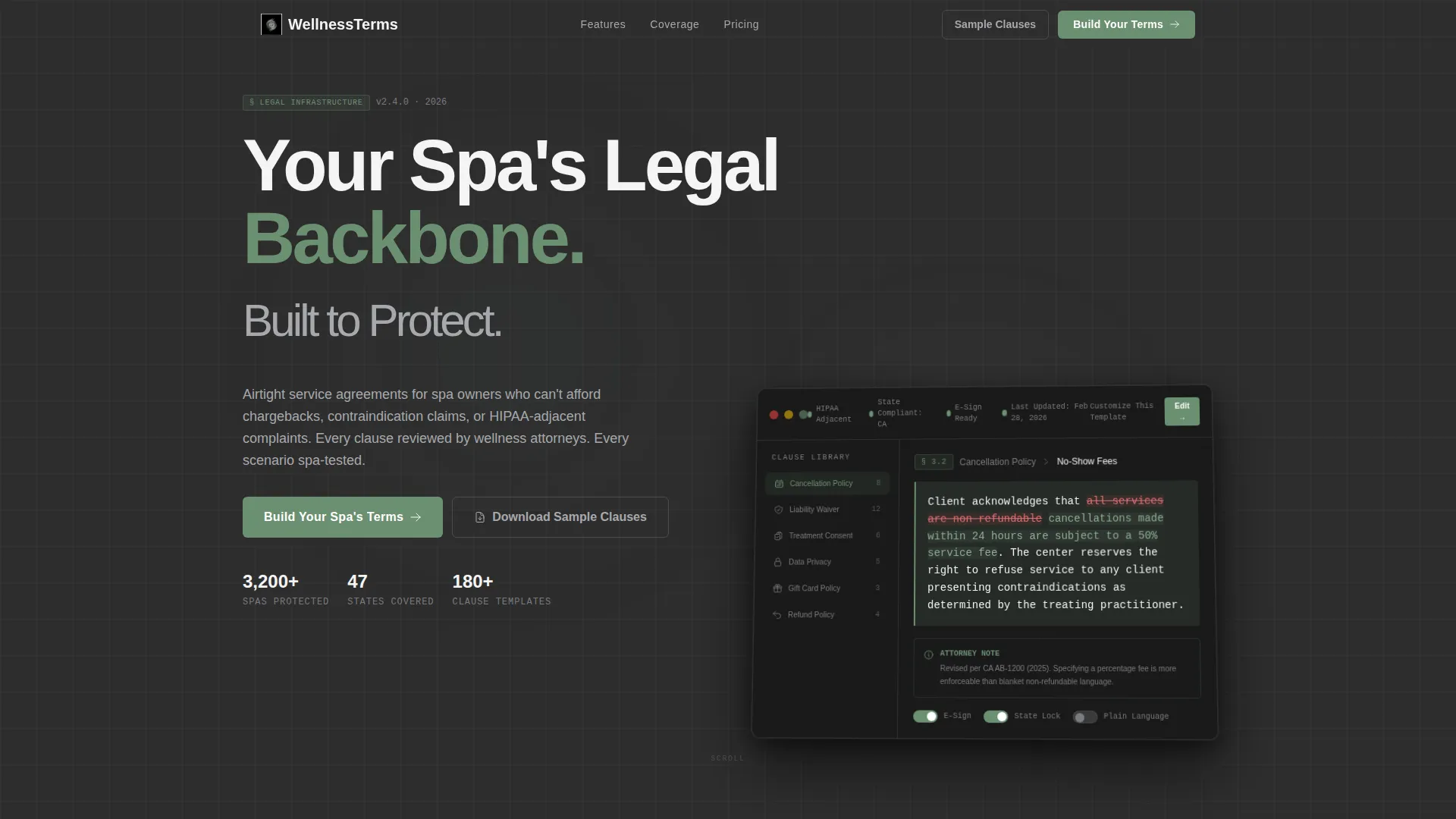 Authoritative Spa Landing Page Template