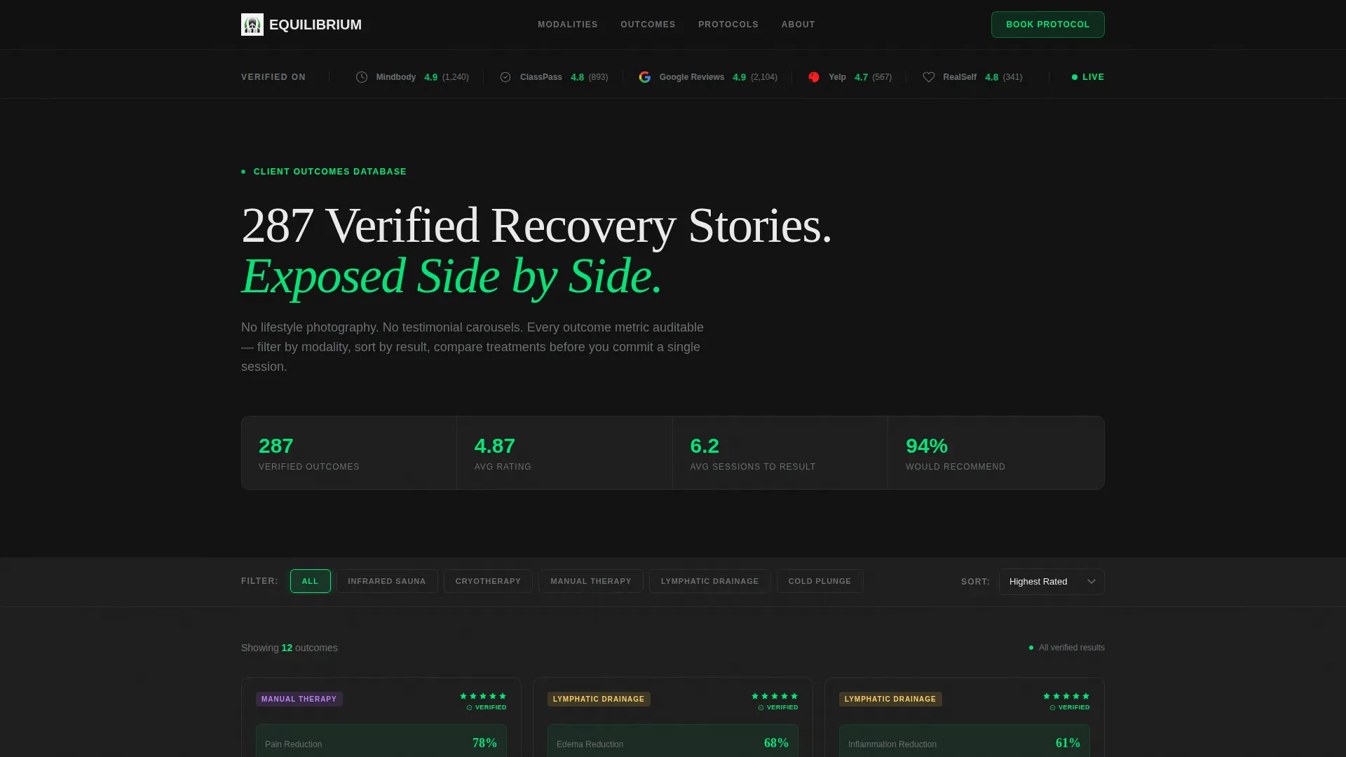 Data-Driven Wellness Testimonials Landing Page