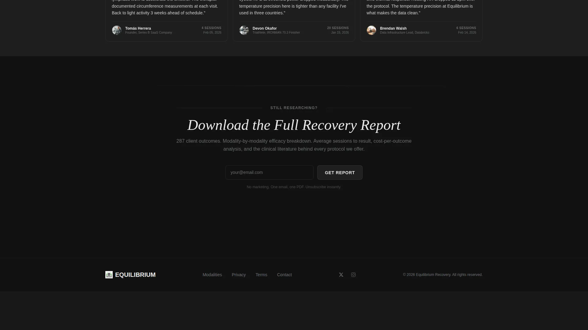 Data-Driven Wellness Testimonials Landing Page