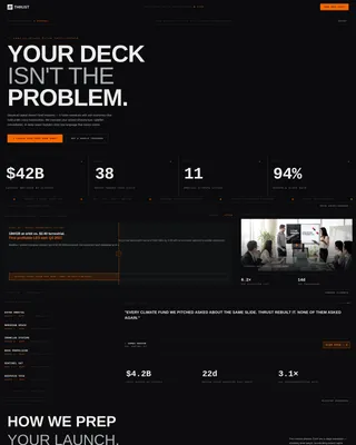 Bold Brutalist SpaceTech Pitch Deck Landing Page