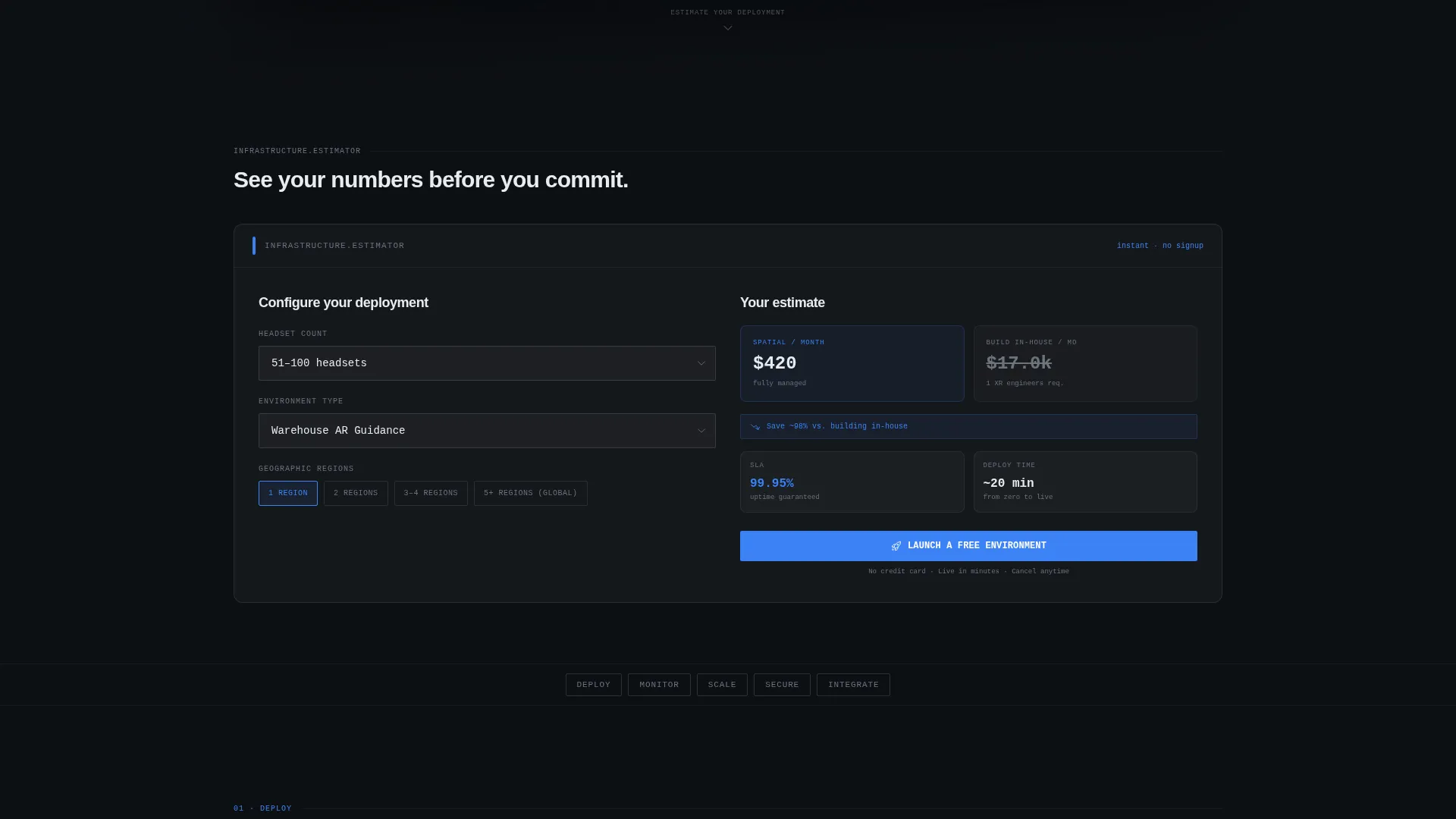 Managed Spatial Computing Landing Page Template