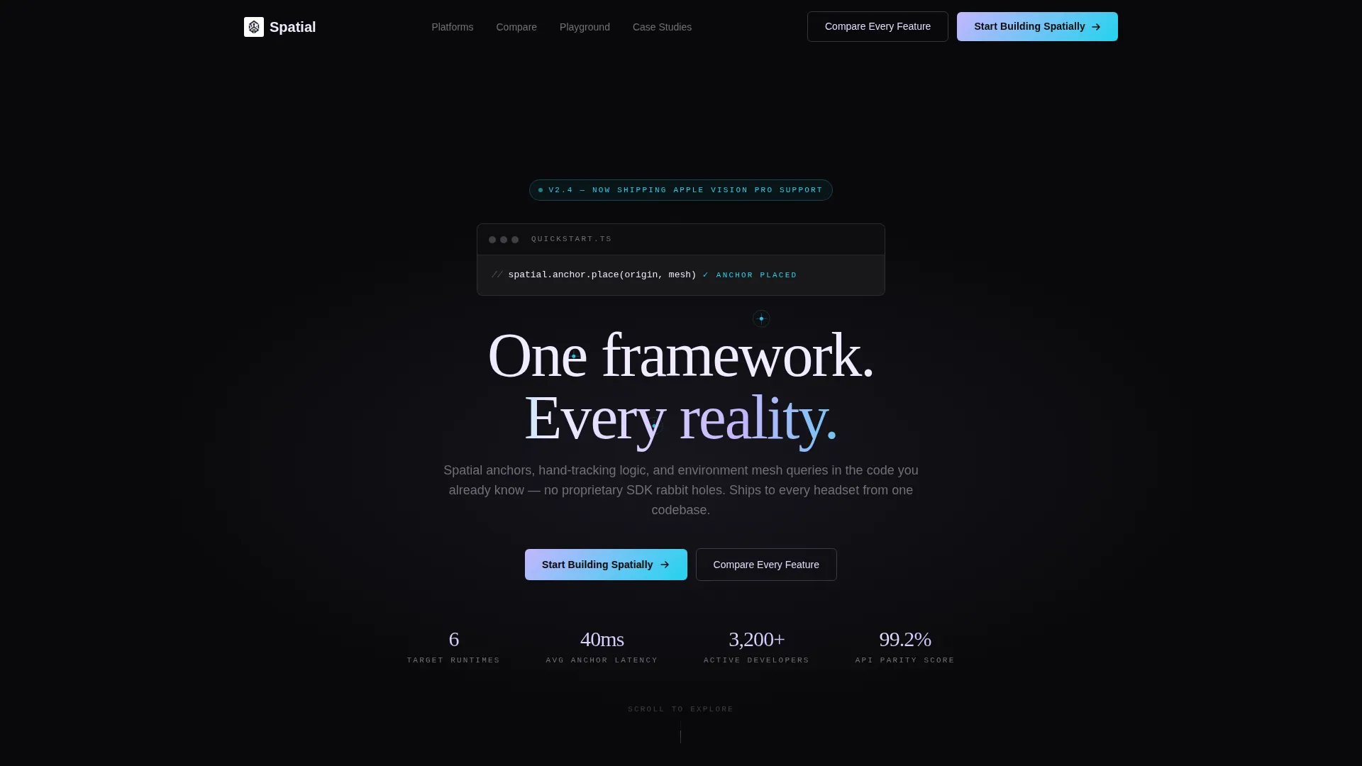 XR Spatial Computing Landing Page Template