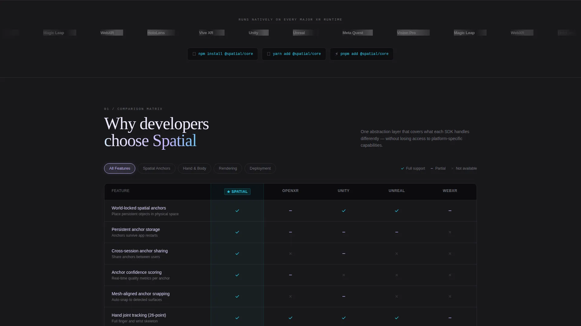 XR Spatial Computing Landing Page Template