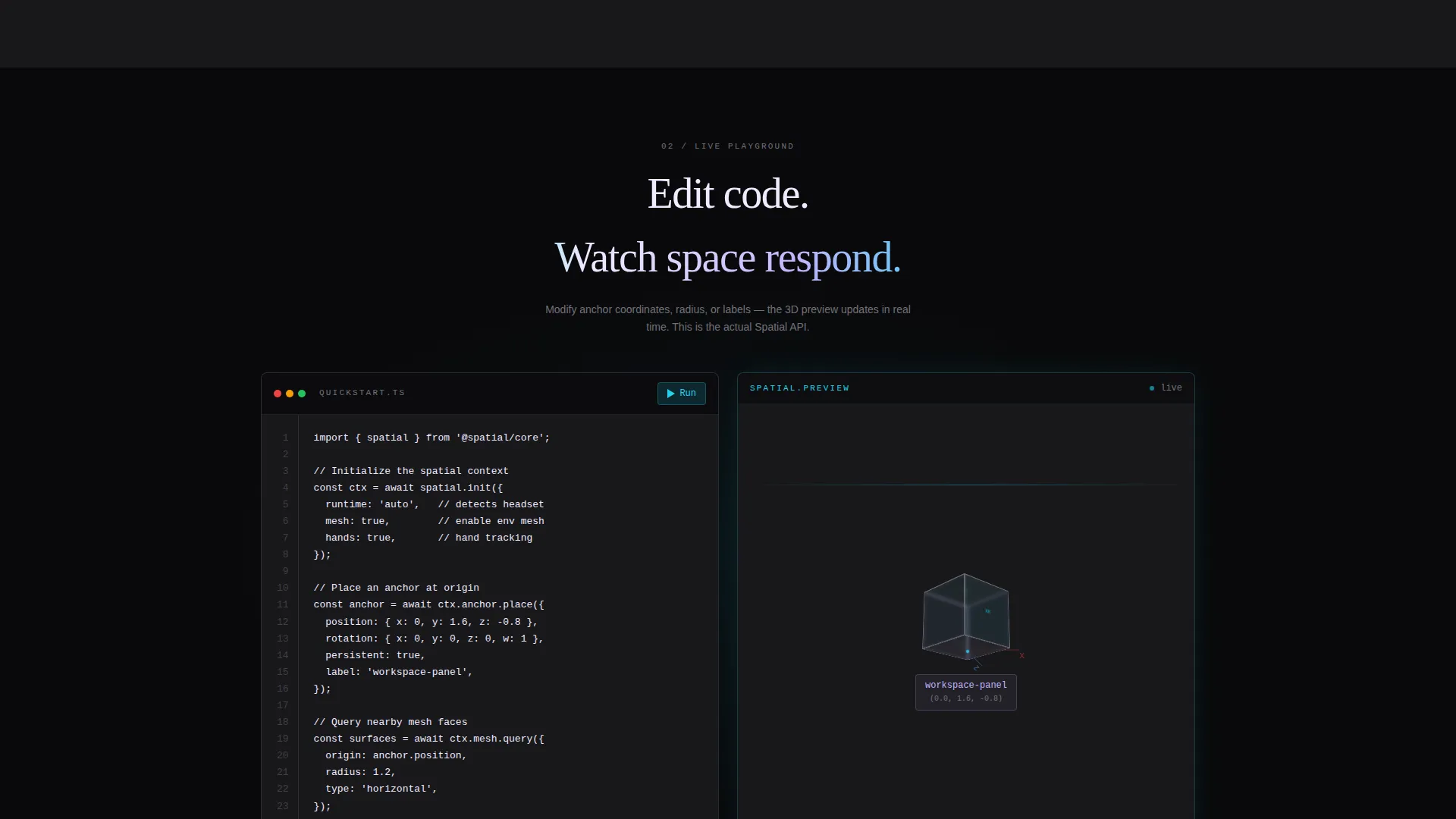 XR Spatial Computing Landing Page Template
