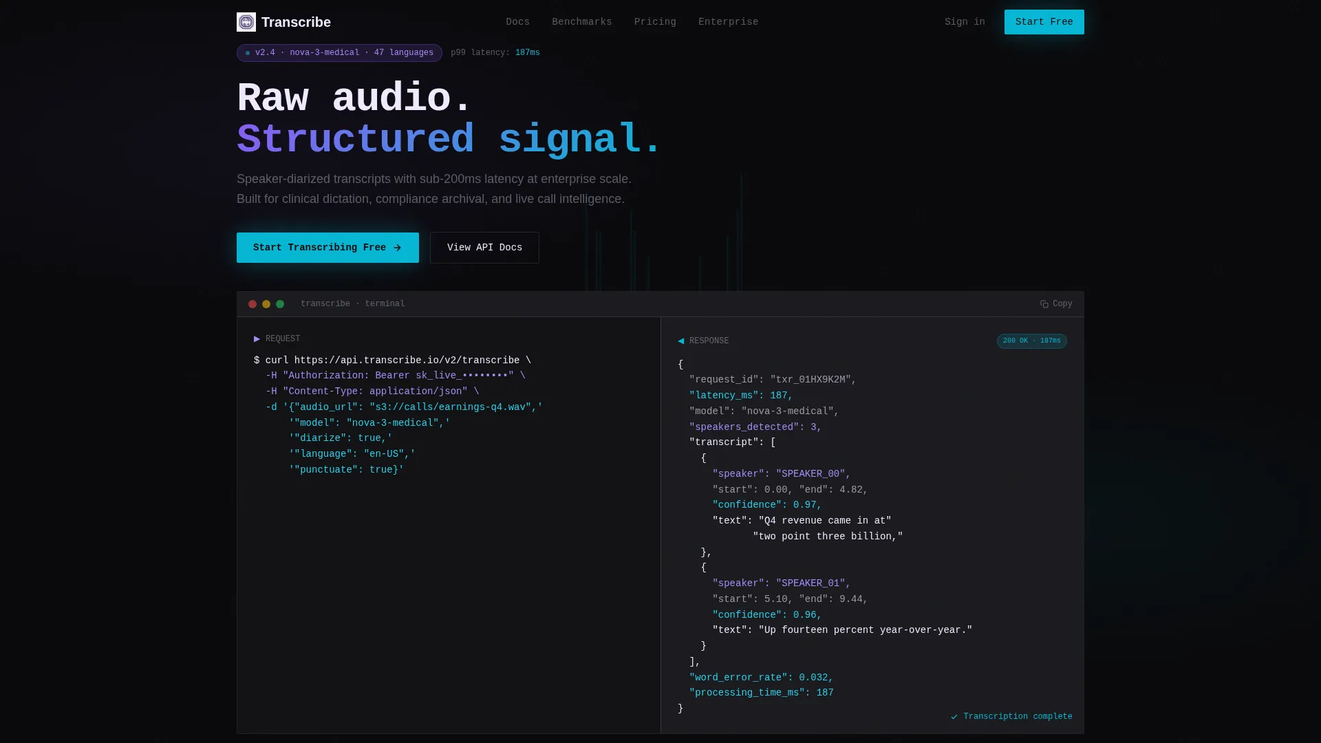 Speech Recognition Landing Page Template