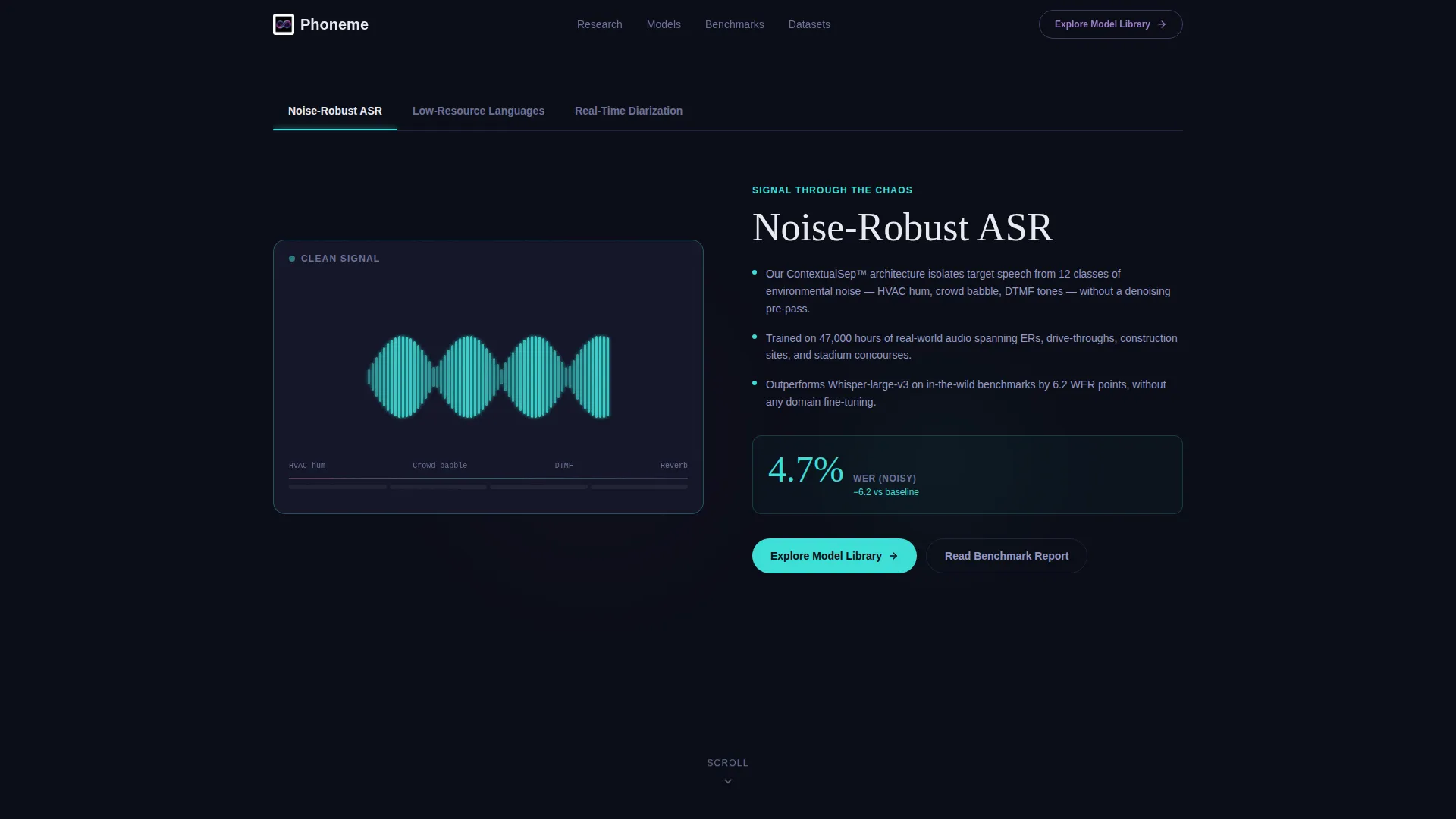 Speech Recognition Research Lab Landing Page