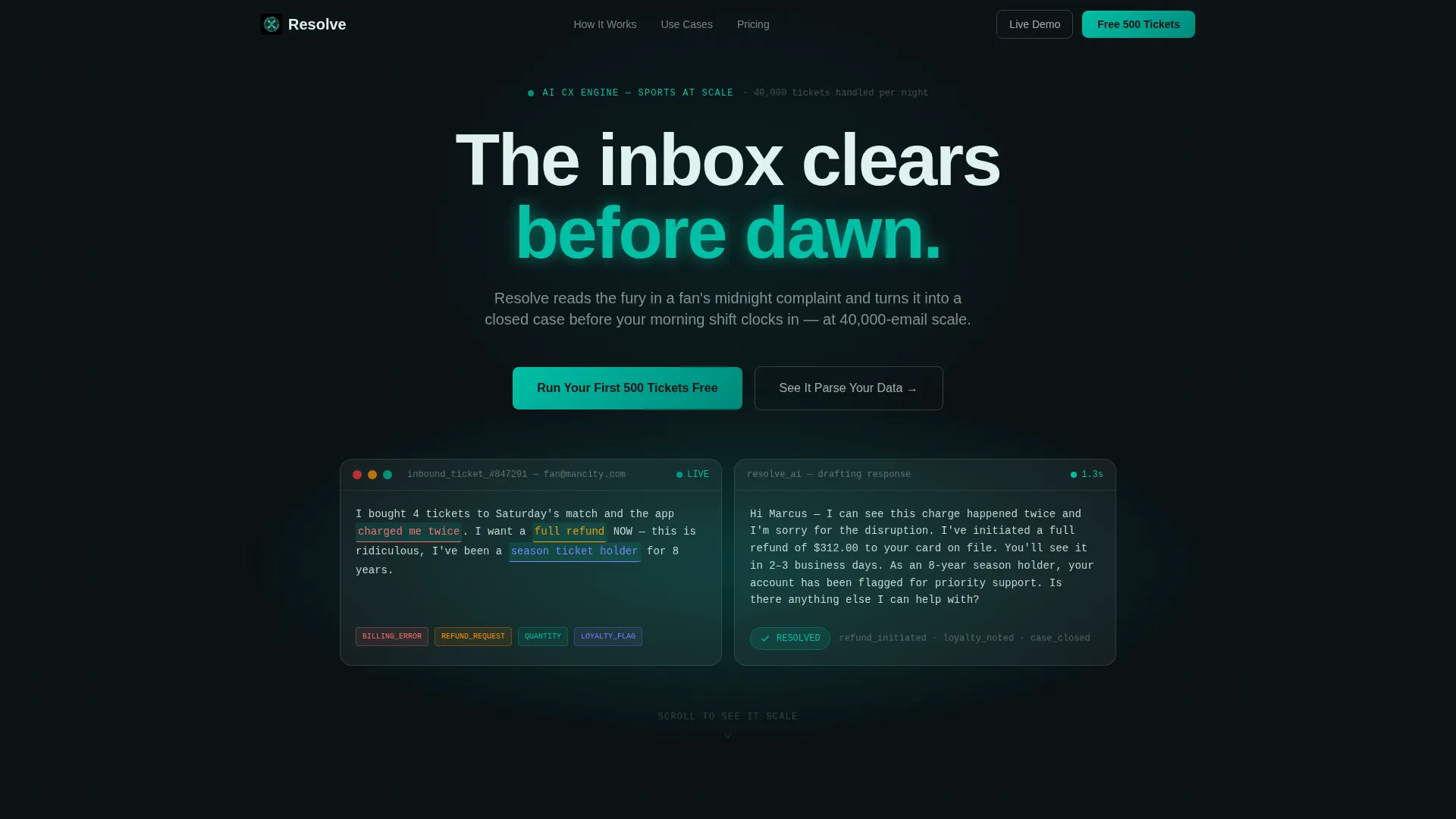 Sports AI Customer Service Landing Page Template