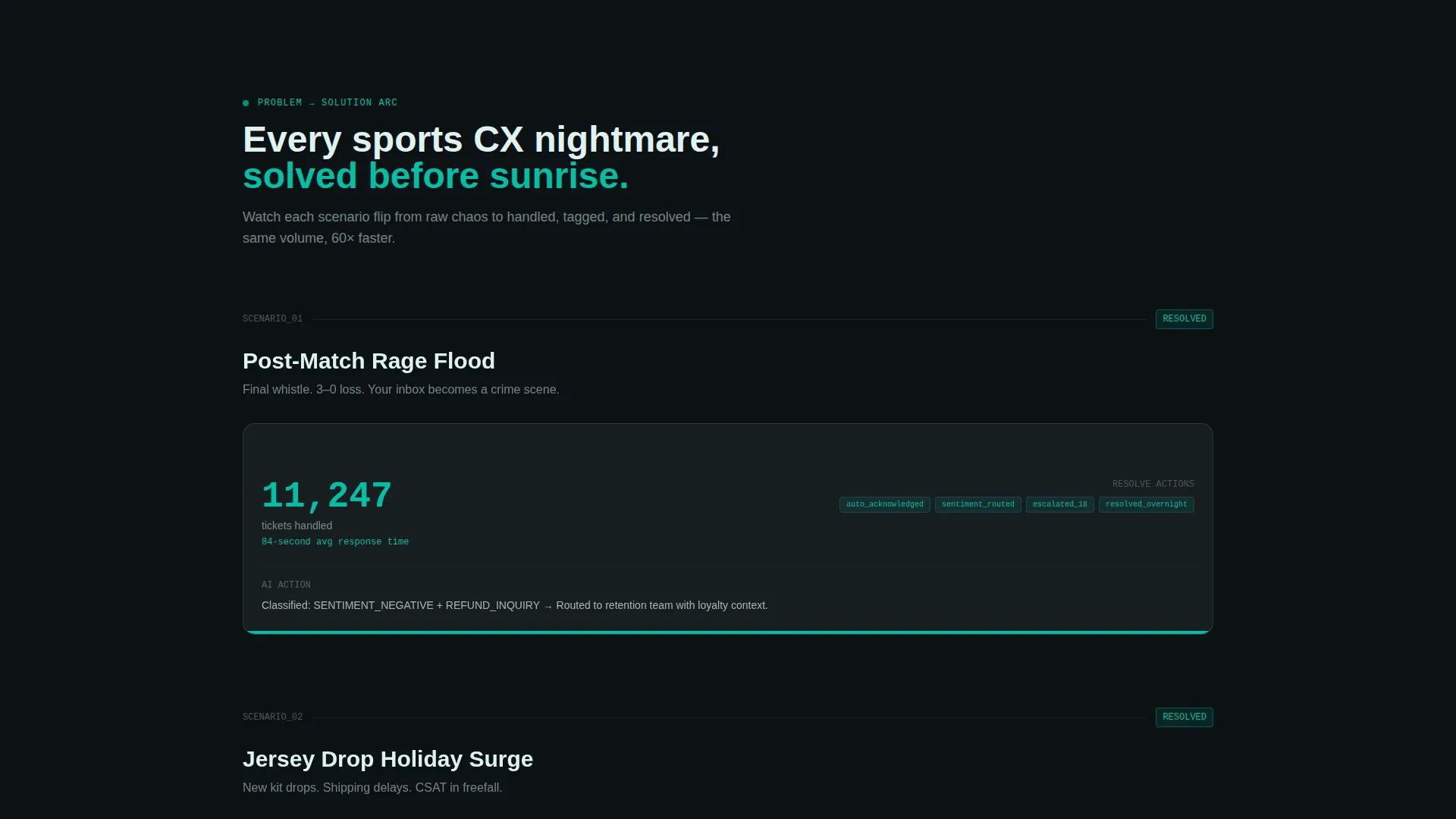 Sports AI Customer Service Landing Page Template