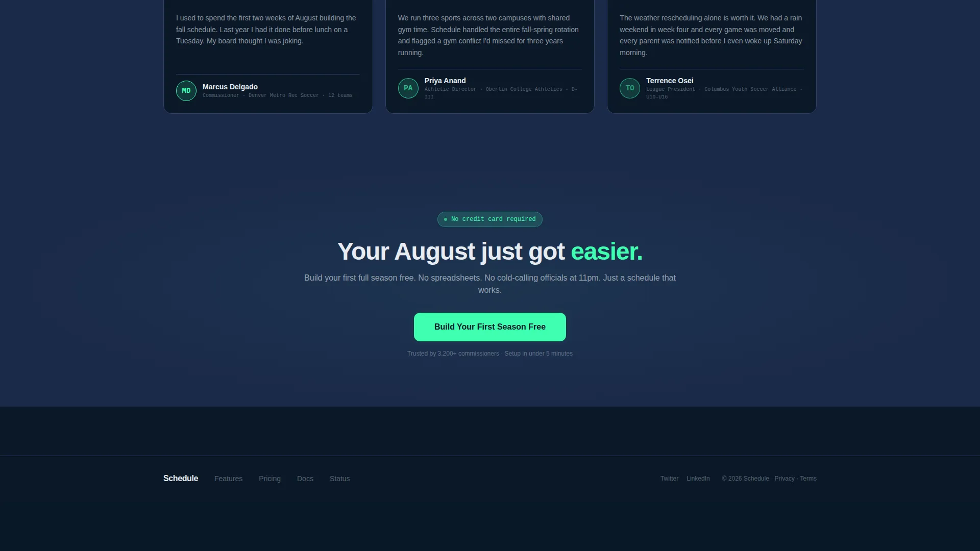 AI Sports Scheduling Assistant Landing Page Template
