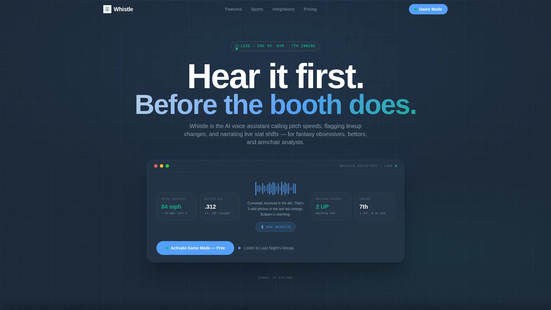 Sports AI Voice Assistant Landing Page Template