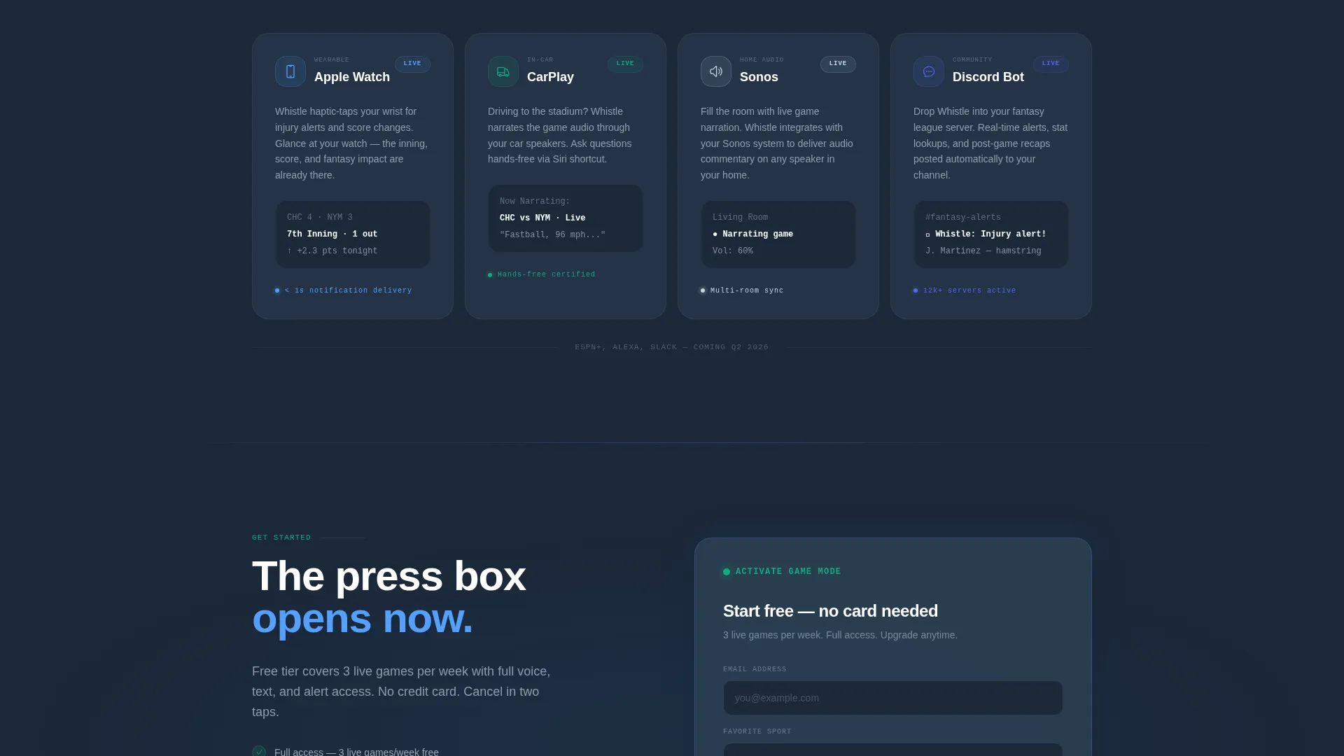 Sports AI Voice Assistant Landing Page Template