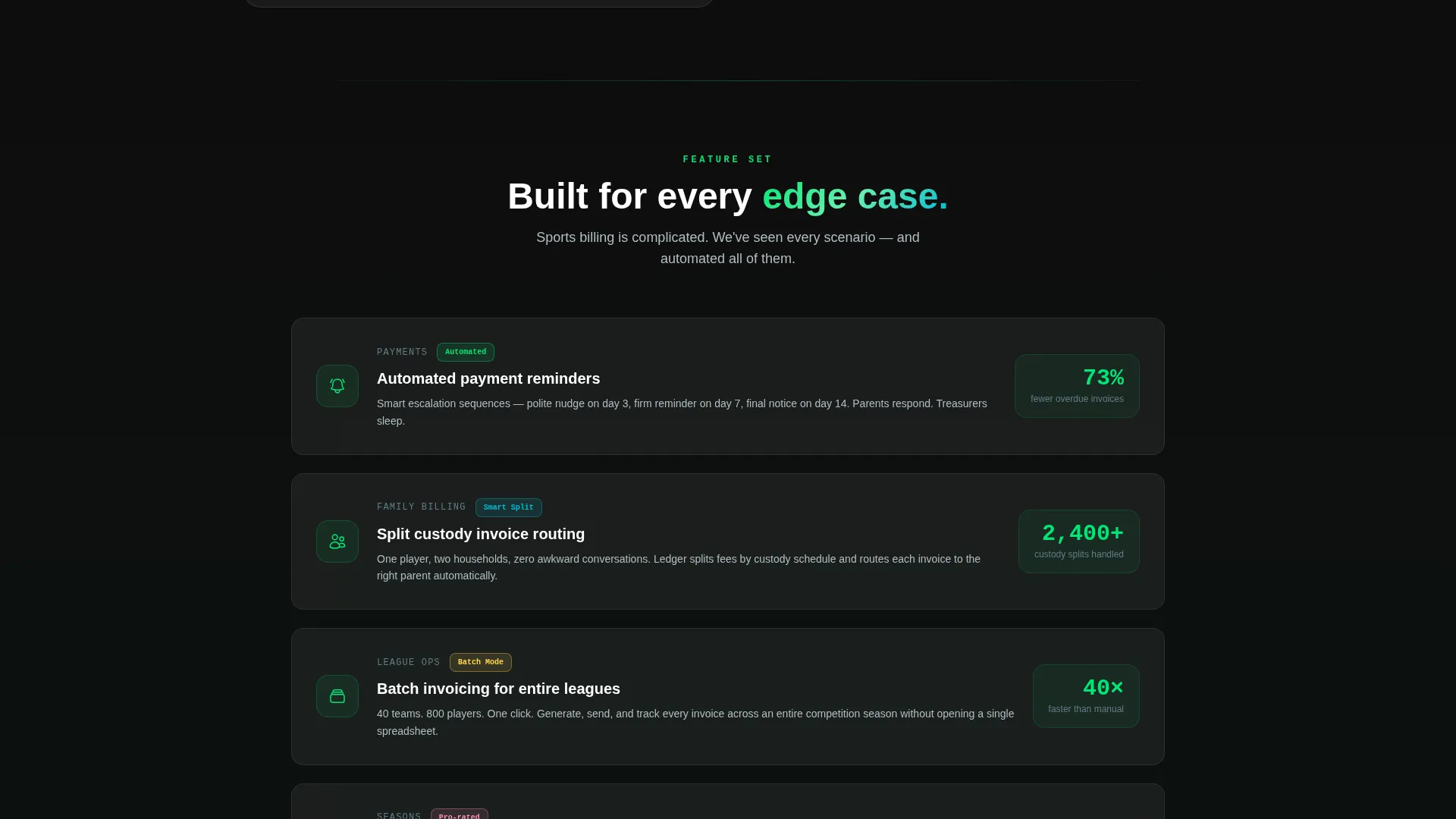 Sports Billing & Invoicing App Landing Page Template