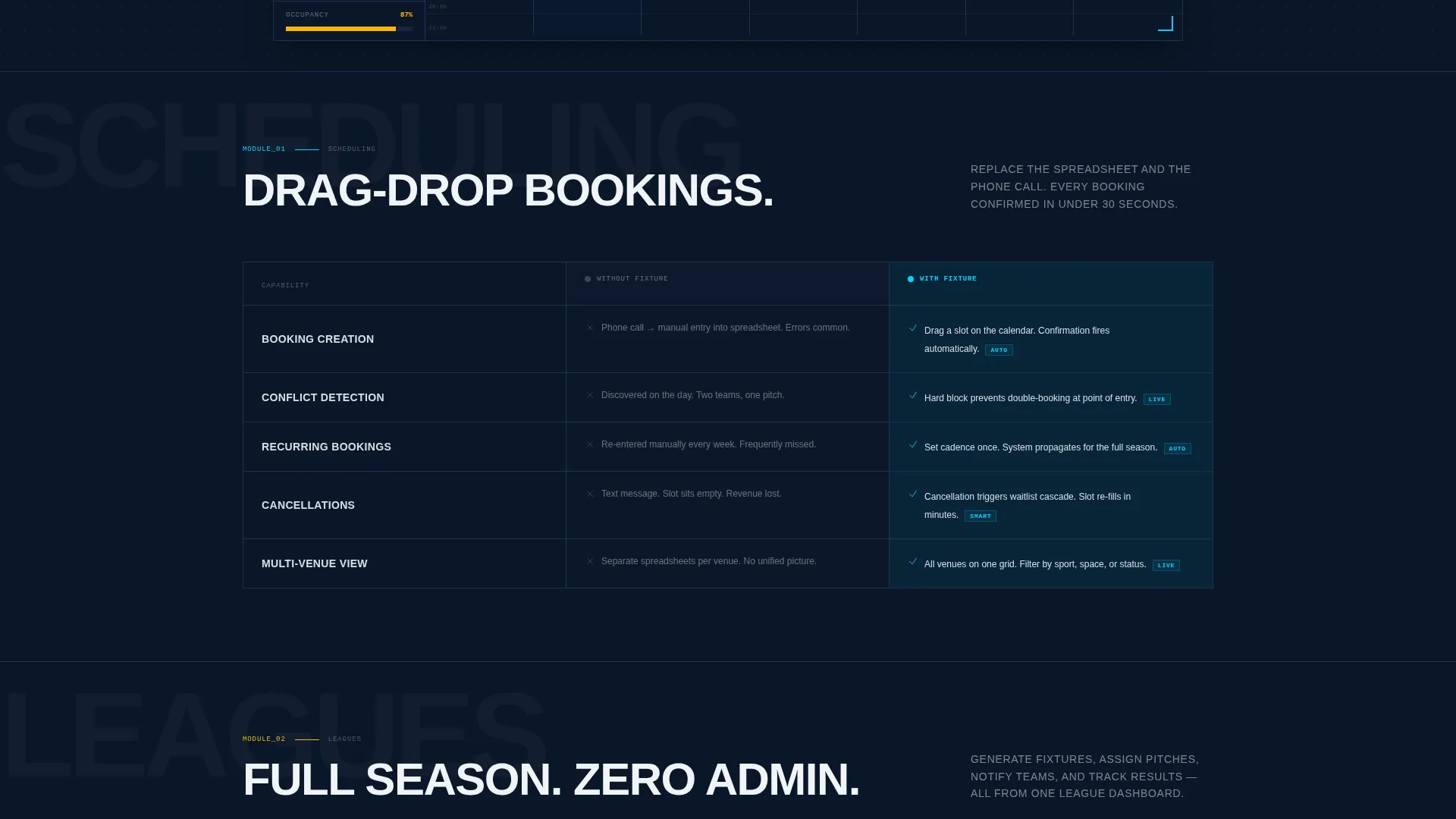 Sports Booking & Scheduling Landing Page Template
