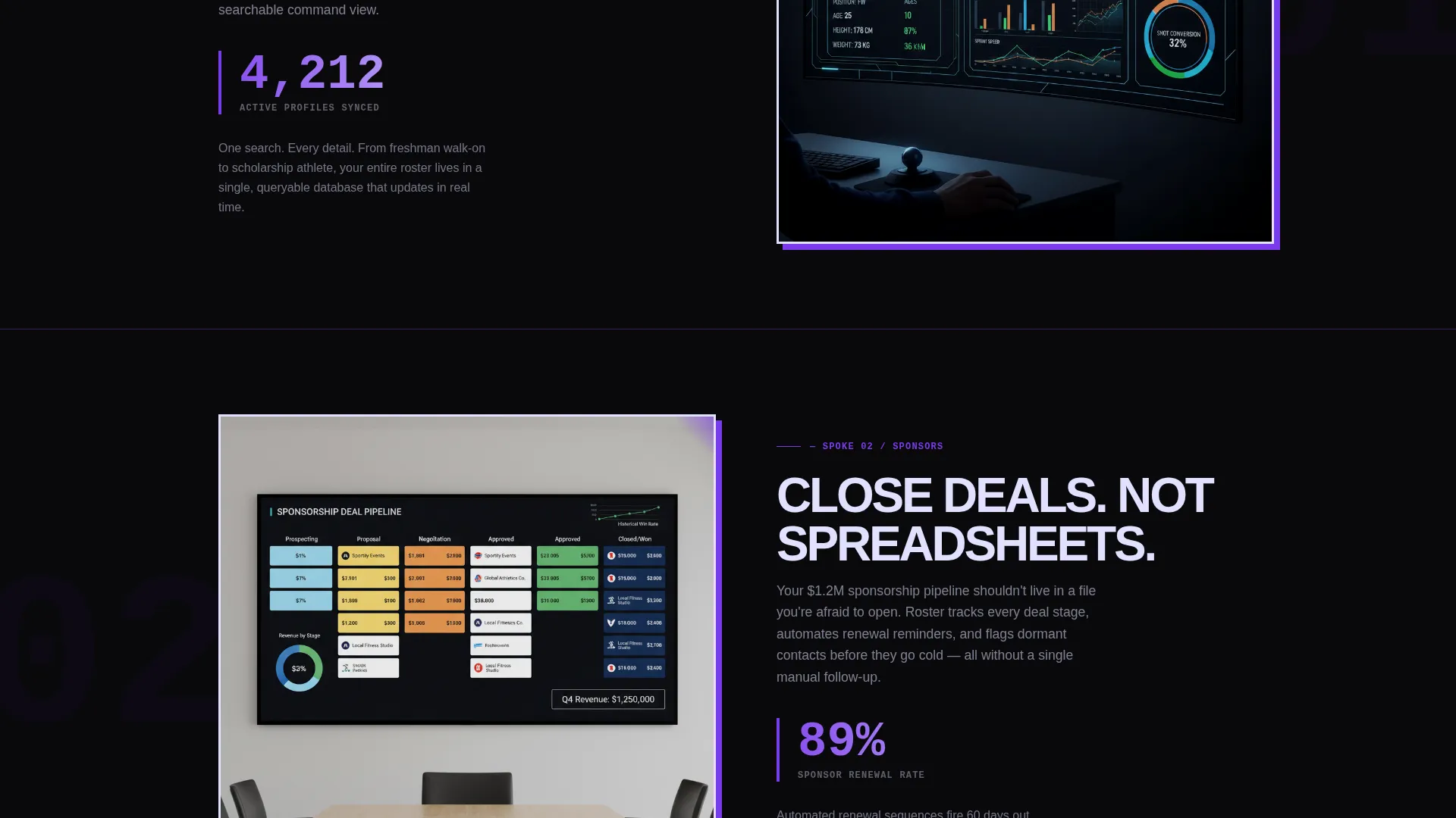 Bold Brutalist Sports CRM Landing Page Template