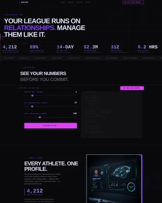 Bold Brutalist Sports CRM Landing Page Template