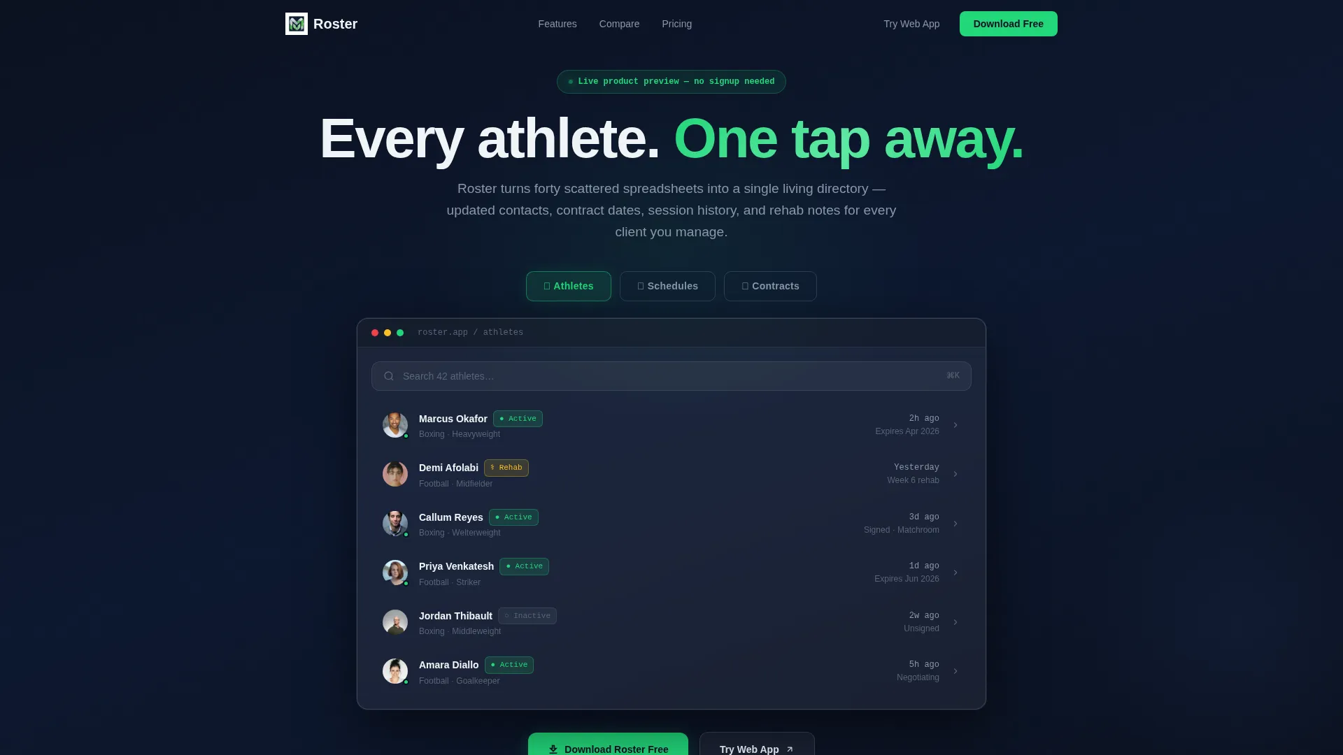 Sports Client Management Landing Page Template