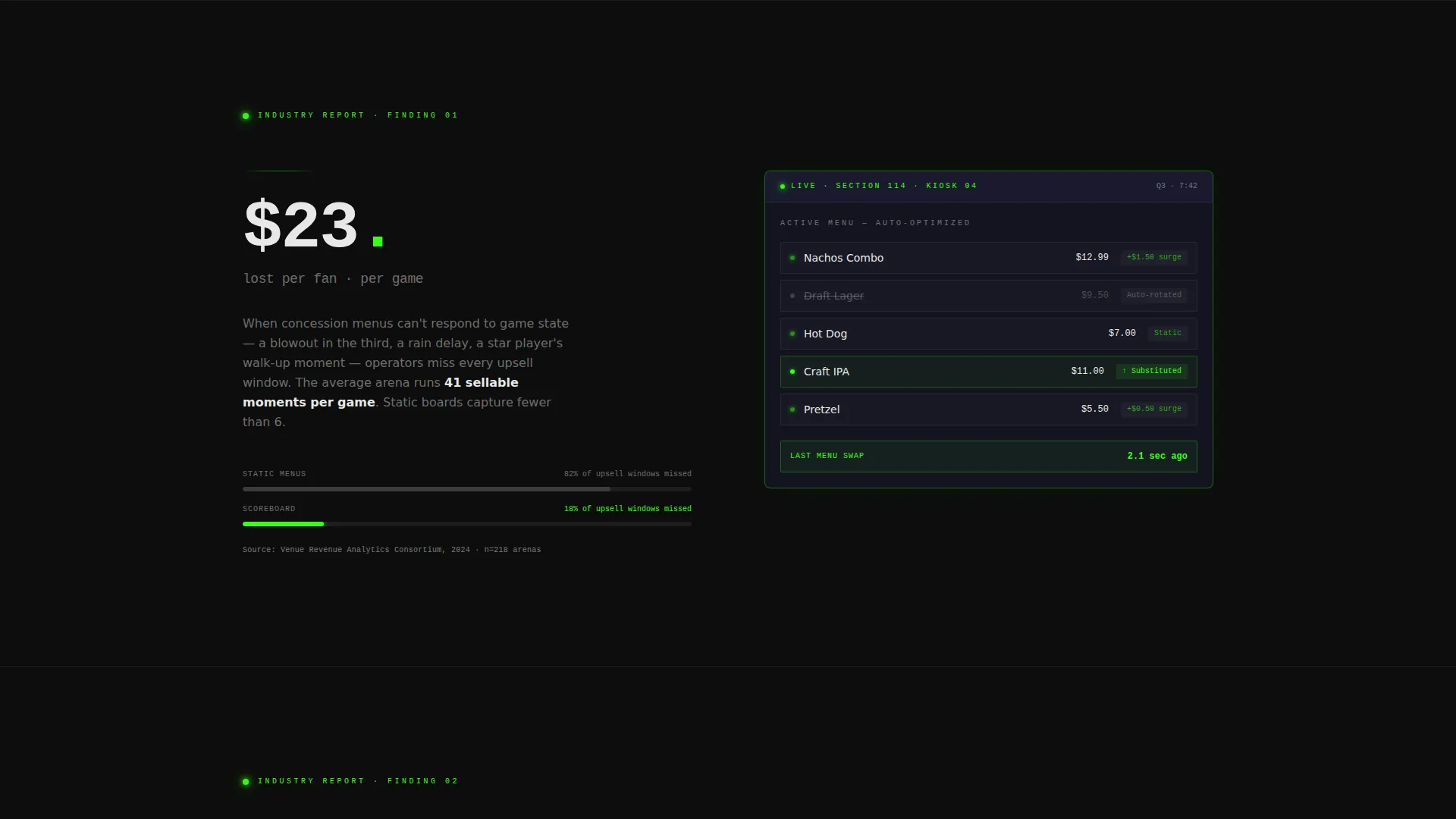 Sports Digital Menu Landing Page Template