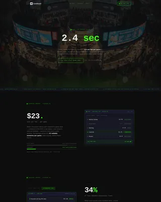 Sports Digital Menu Landing Page Template