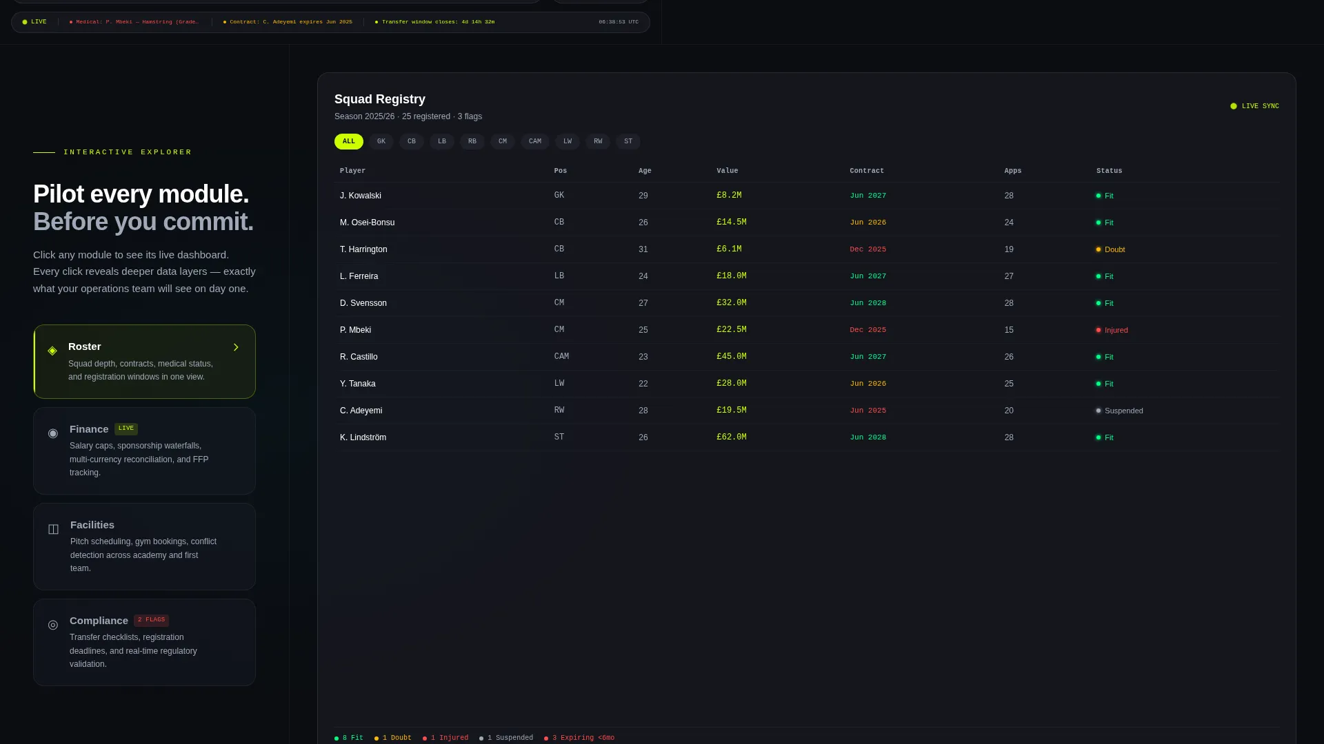 Sports ERP Landing Page Template