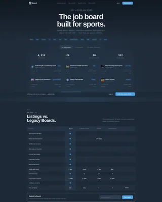 Sports Job Board Landing Page Template