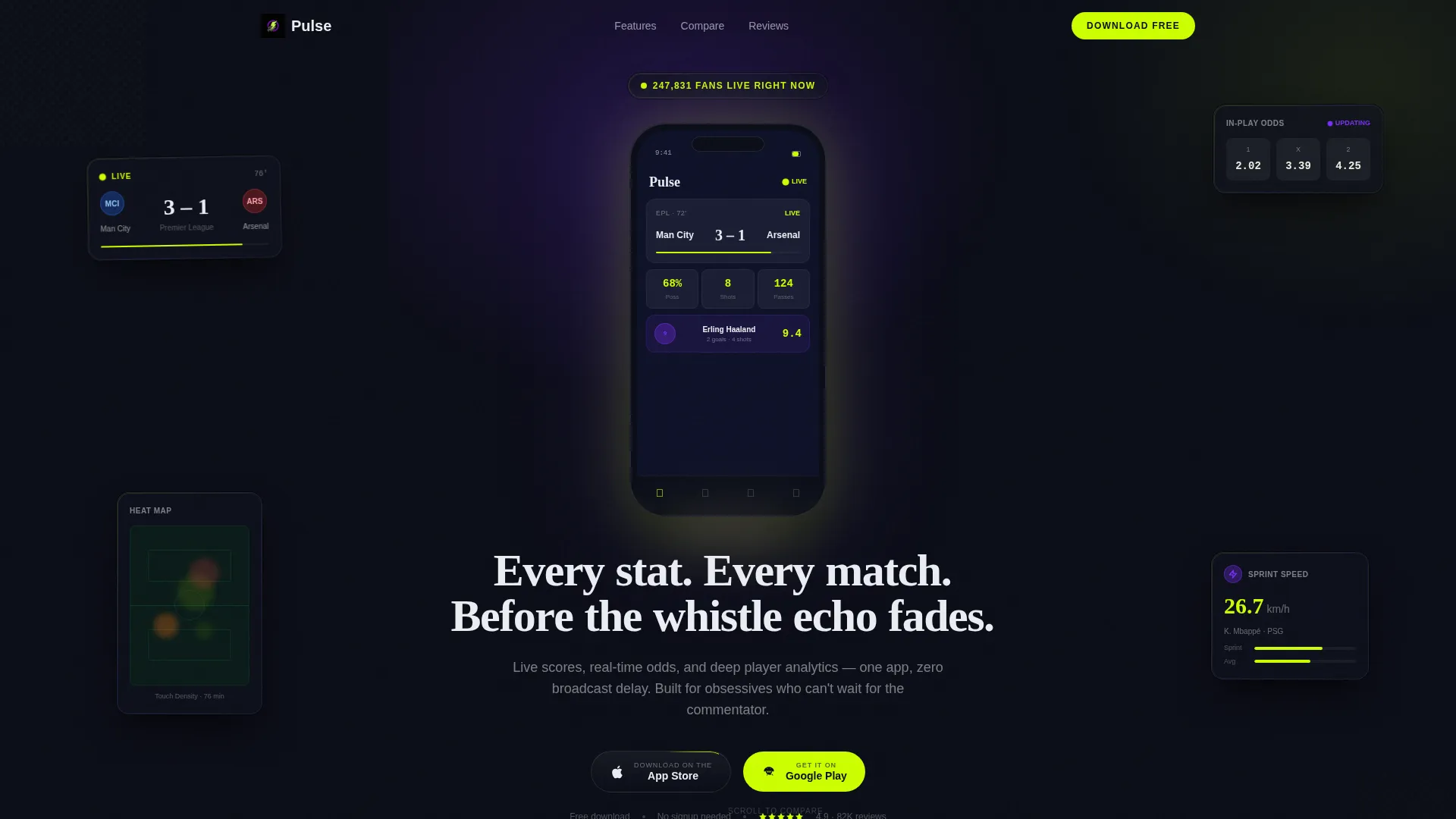 Dynamic Sports App Landing Page Template