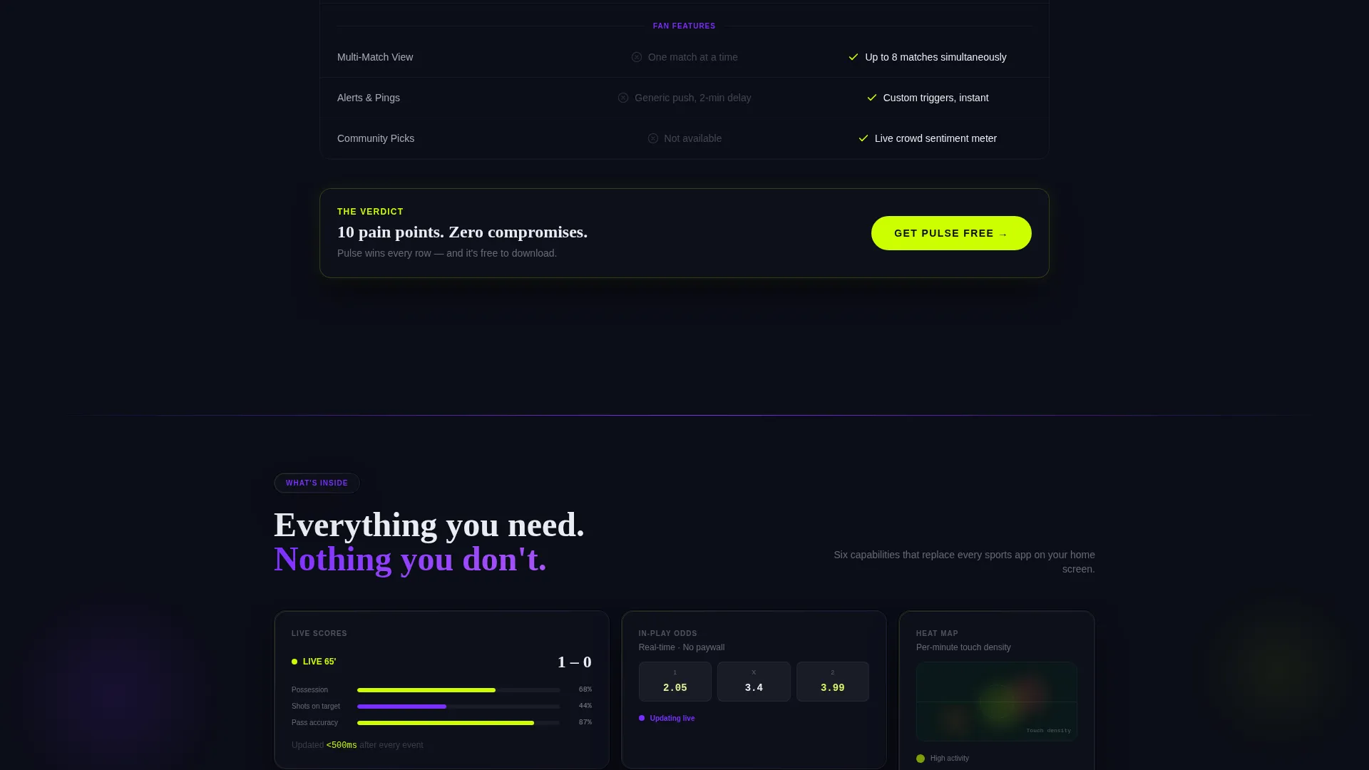 Dynamic Sports App Landing Page Template