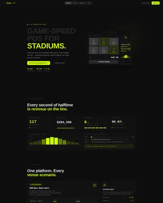Sports POS System Bento Grid Landing Page Template