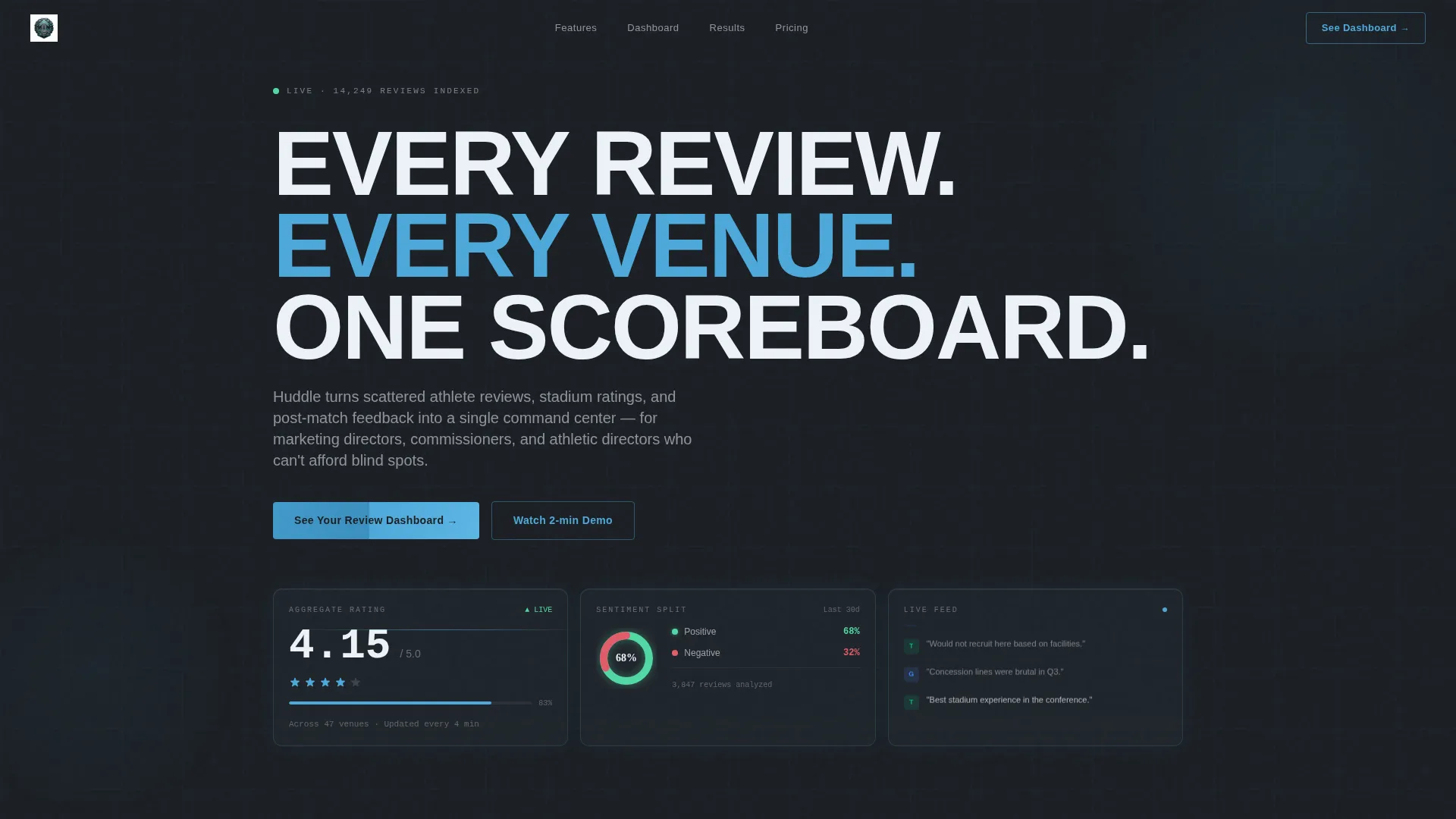 Sports Review Management Landing Page Template