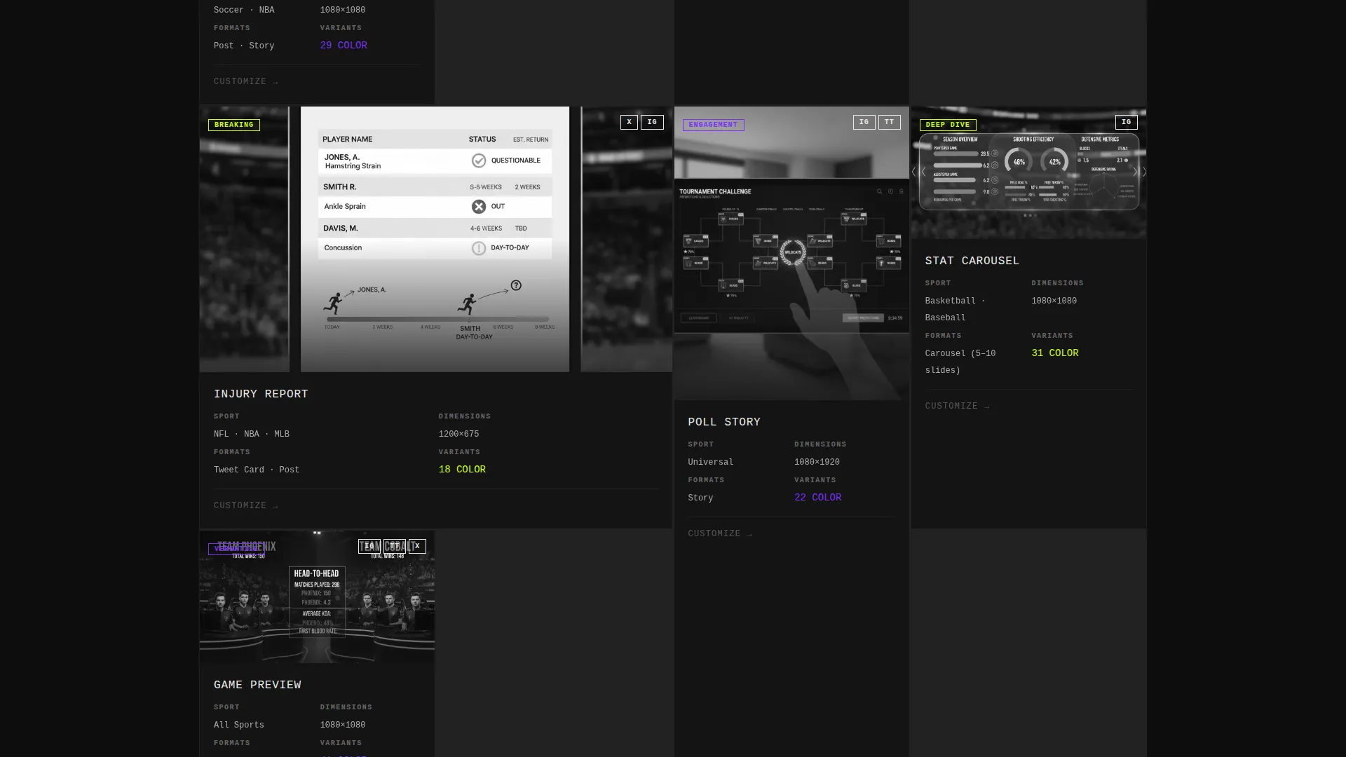 Sports Social Media Template Landing Page