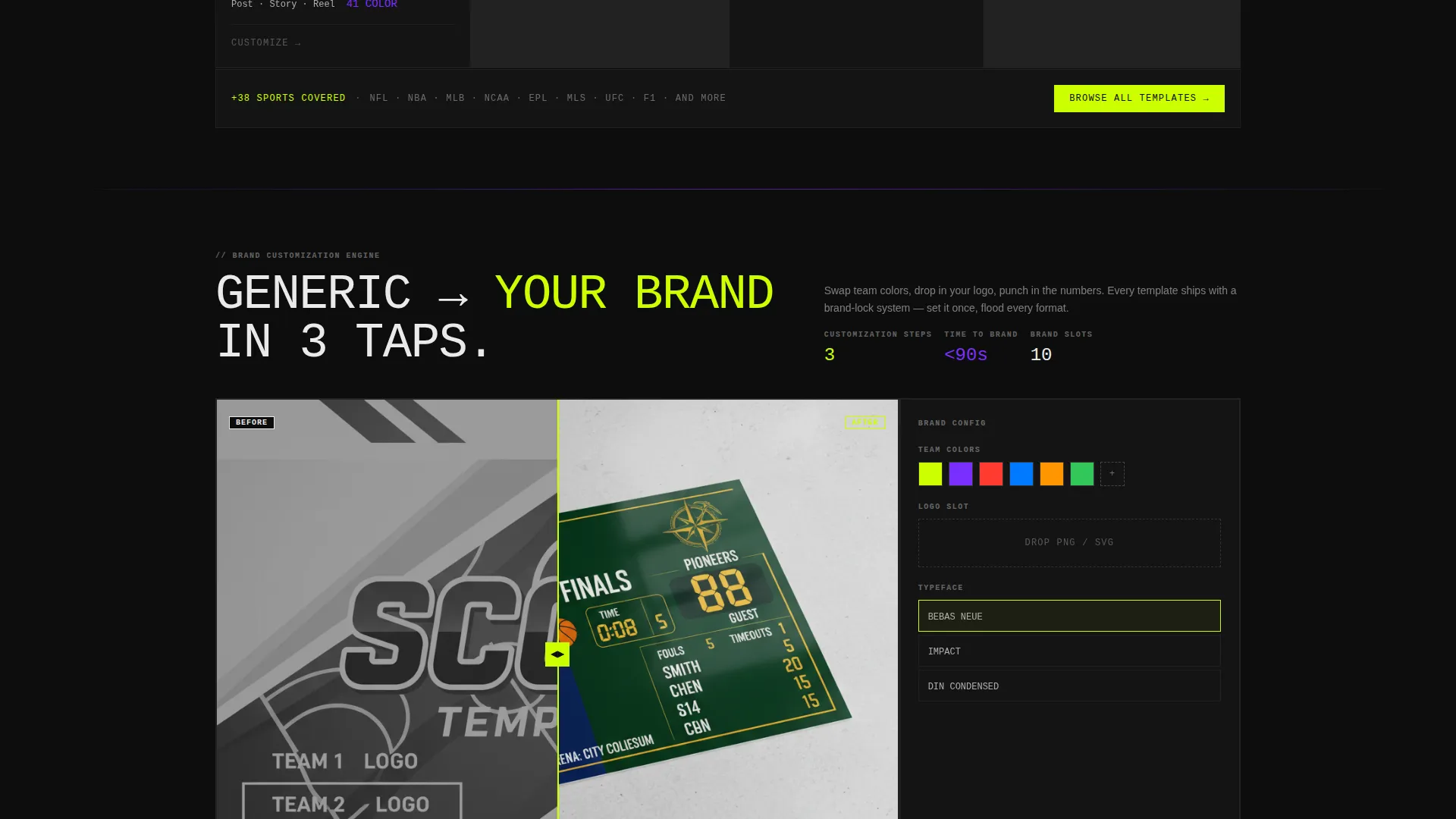 Sports Social Media Template Landing Page