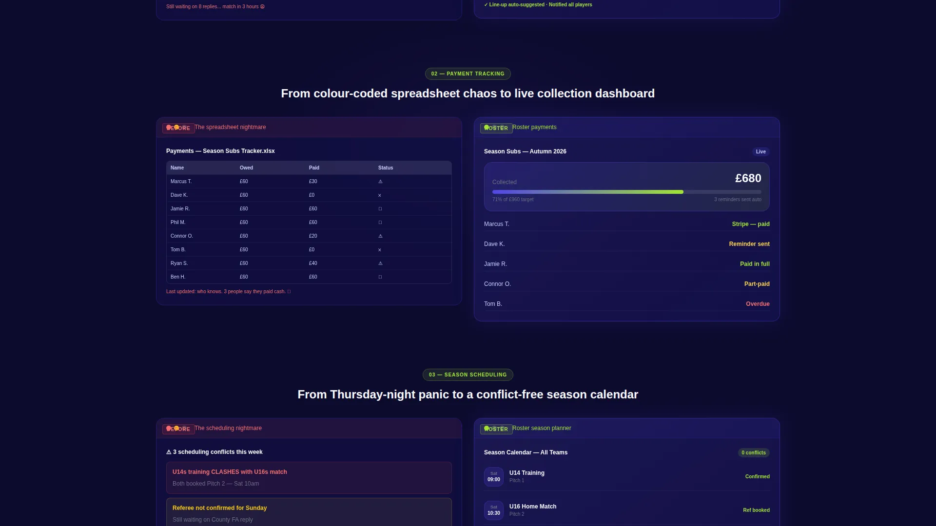 Sports Team Management Landing Page Template