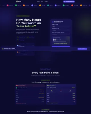 Sports Team Management Landing Page Template