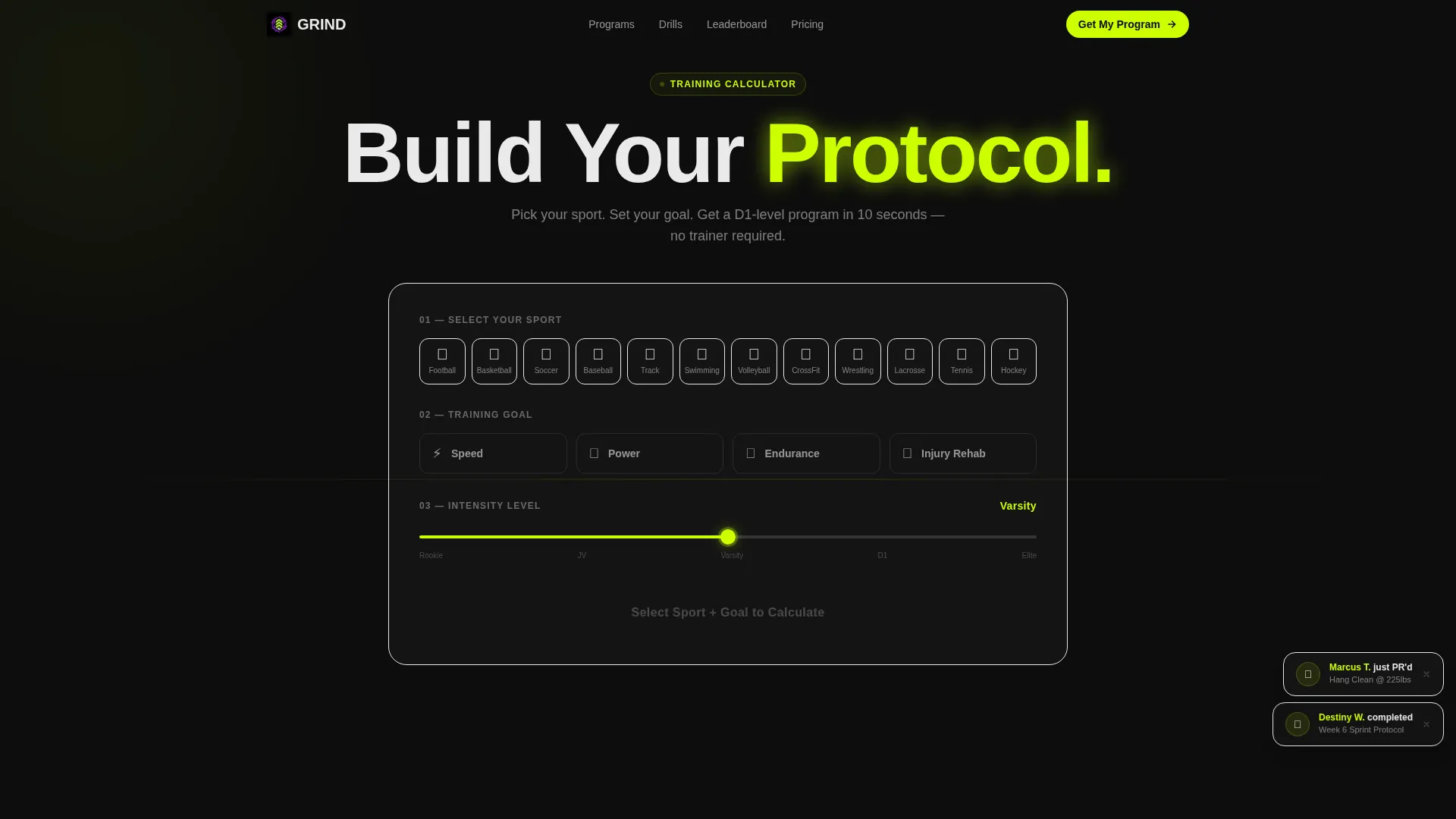 Sports Training Landing Page Template