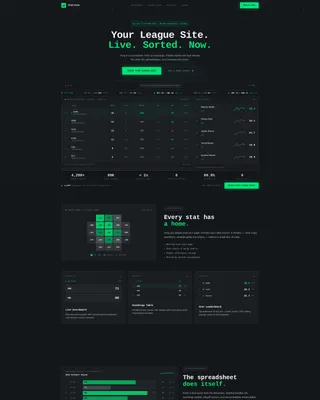 Sports League Dashboard Landing Page Template